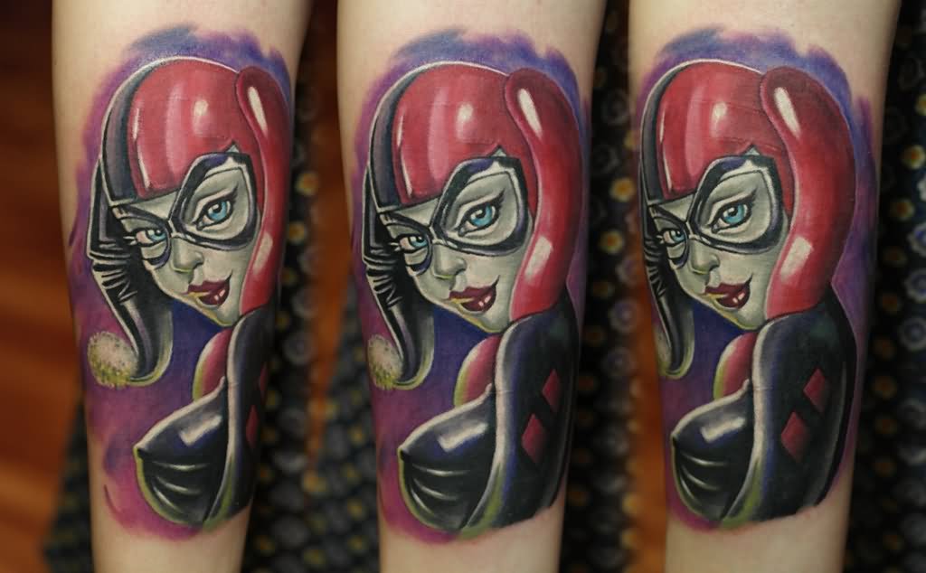 Harley Quinn Tattoo On Arm by Strongus