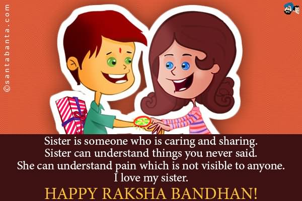 I Love My Sister Happy Raksha Bandhan