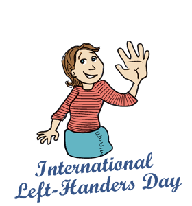 International Left Handers Day Girl With Left Hands Up