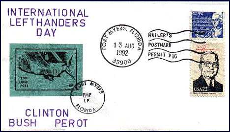 International Left Handers Day Postal Stamp