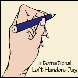 International Left Handers Day Written With Left Hand