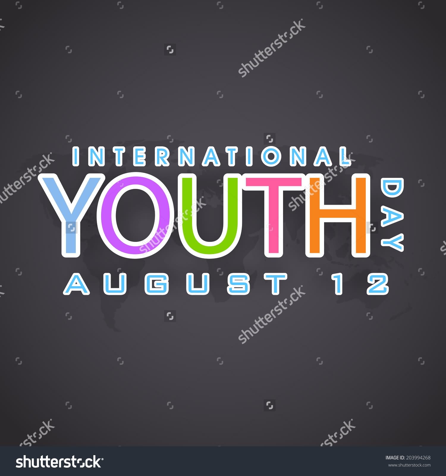 International Youth Day August 12 Colorful Stylish Text Picture
