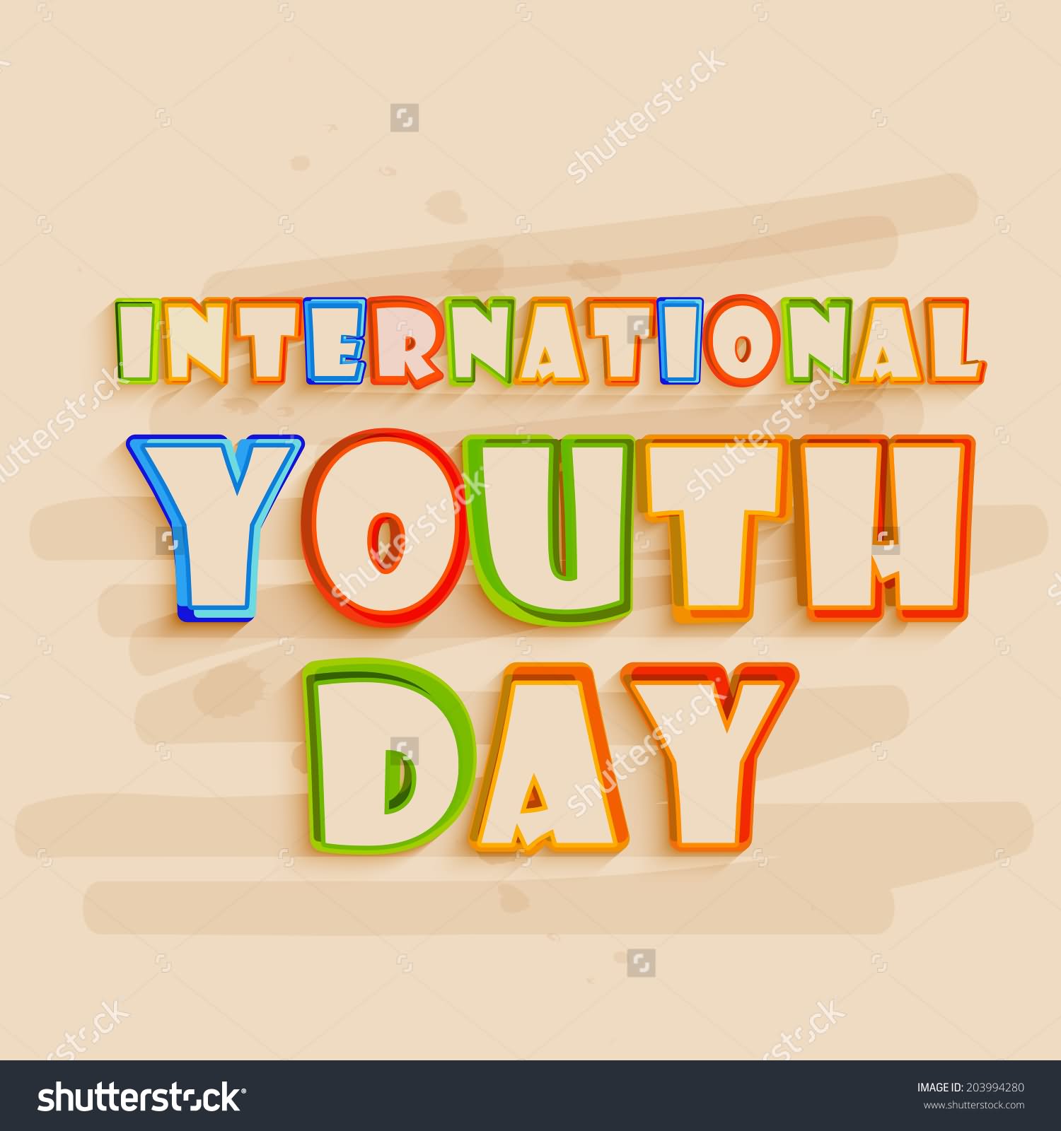 International Youth Day Colorful Text Picture