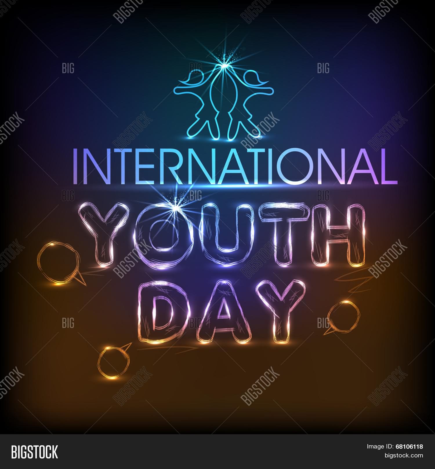 International Youth Day Shiny Text Picture