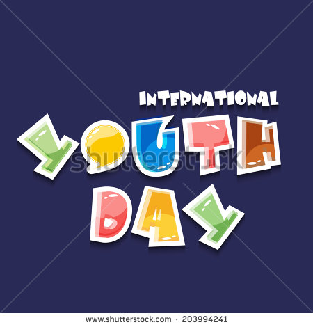 International Youth Day Stylish Colorful Text Picture