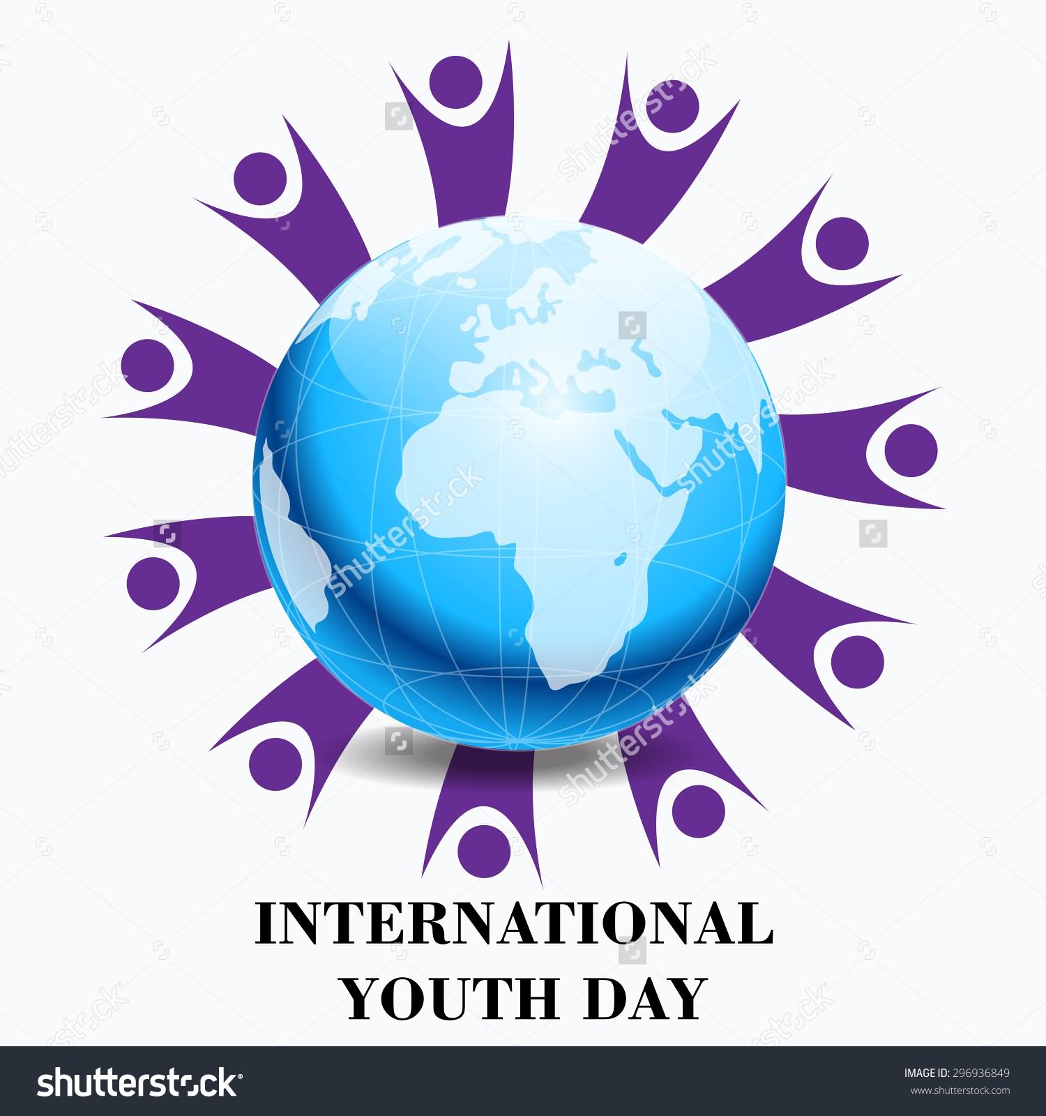 International Youth Day Young People Around The World Globe