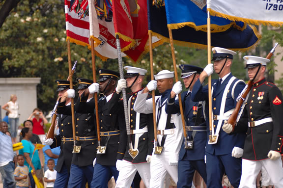 Joint Service Color Guard During Memorial Day Parade