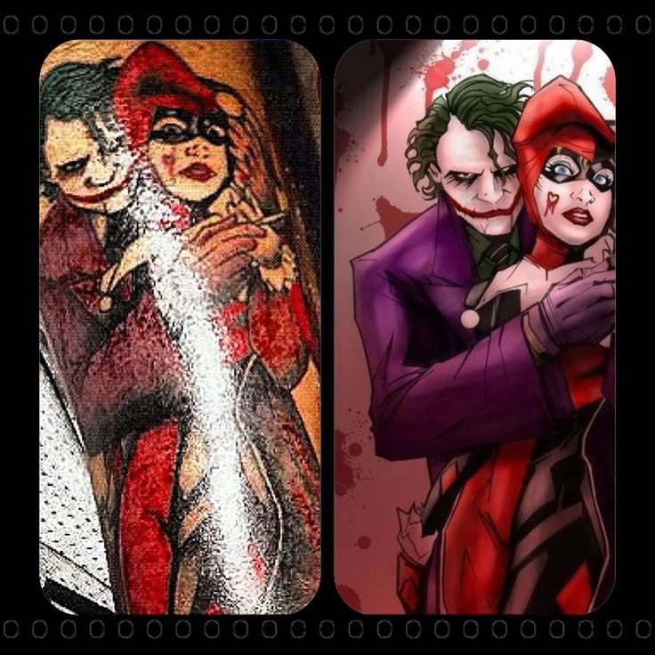 Joker And Harley Quinn Tattoo Design For Sleeve