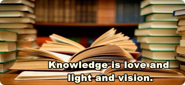 Knowledge is love and light and vision