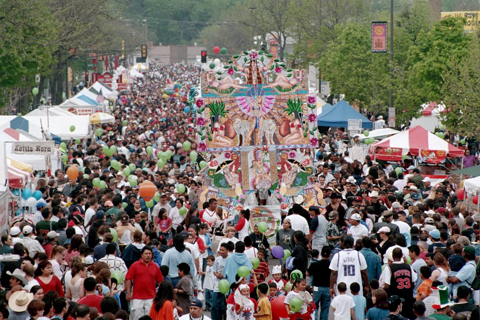 Large Number Of People Get Together Celebrating Cinco de Mayo