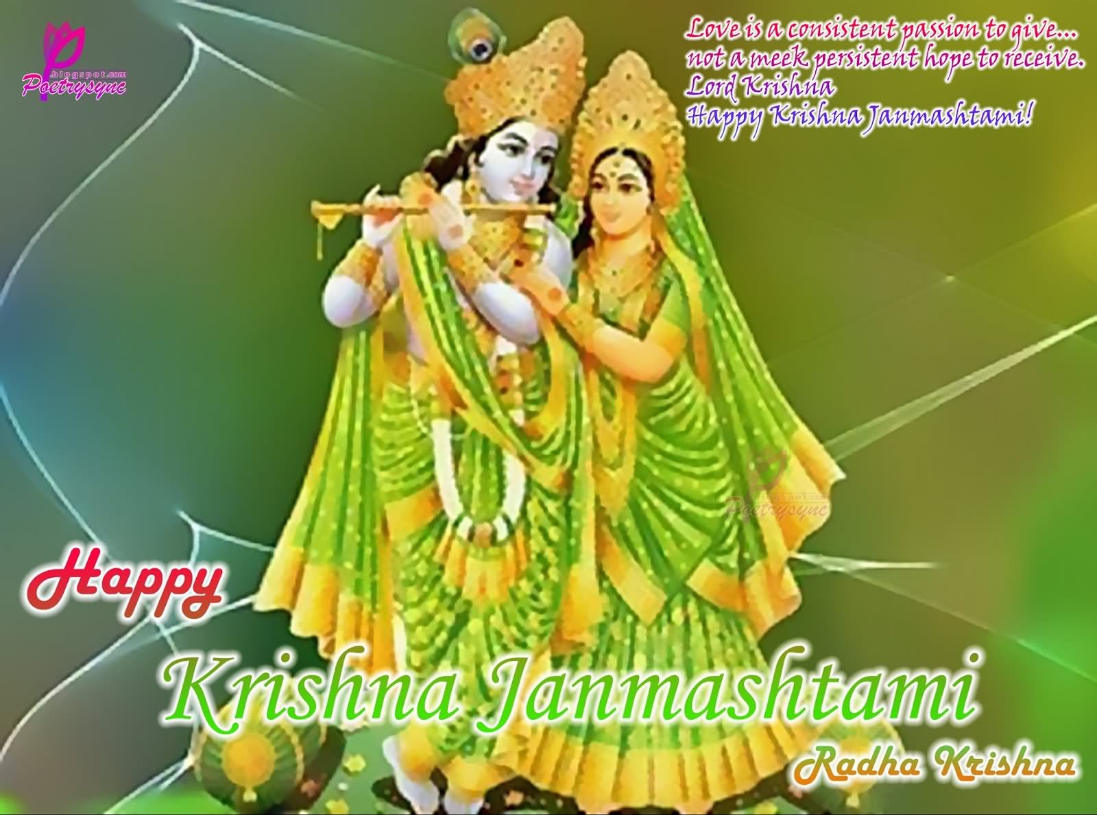 Love Is A Consistent Passion To Give Not A Meek Persistent Hope To Receive Lord Krishna Happy Janmashtami Car