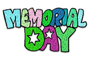 Memorial Day Colorful Text Clipart Image