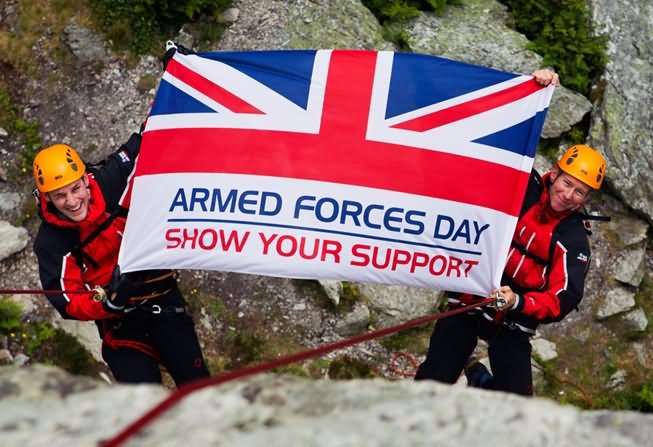 Mountaineering With Armed Forces Day Flag