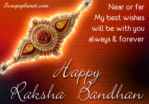Near Of Far My Warm Wishes Are With You Always And Forever Happy Raksha Bandhan Glitter Image