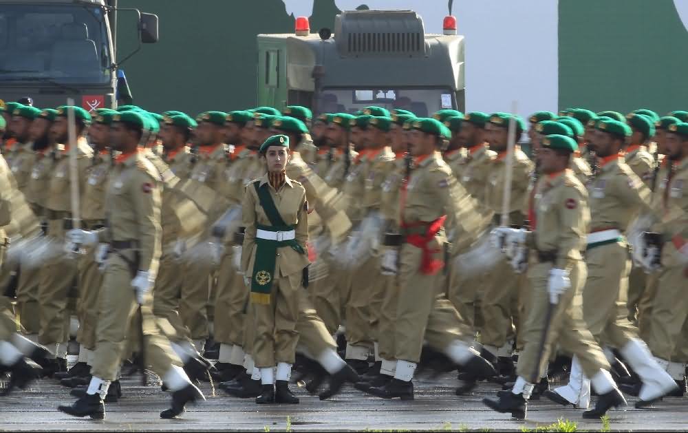 Pakistan Soldiers March During The  Independence Day Parade