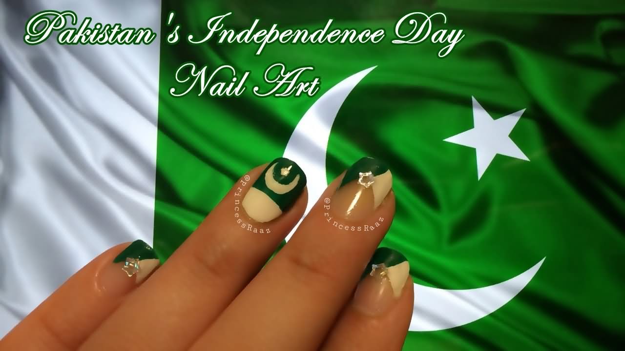 Pakistan's Independence Day Nail Art Picture