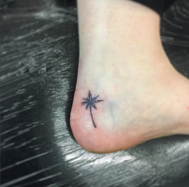 Palm Tree Tattoo On Heel