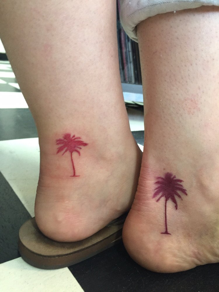Palm Tree Tattoos On Ankle
