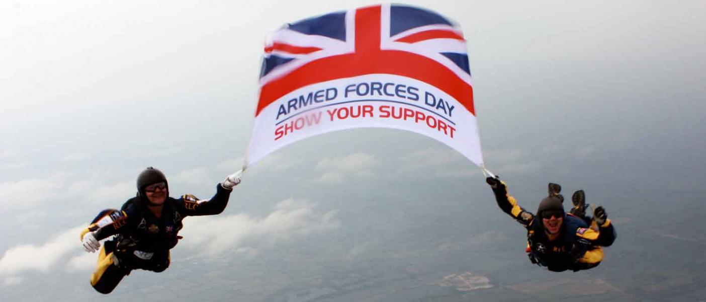 Paragliders With Armed Forces Day Flag Picture
