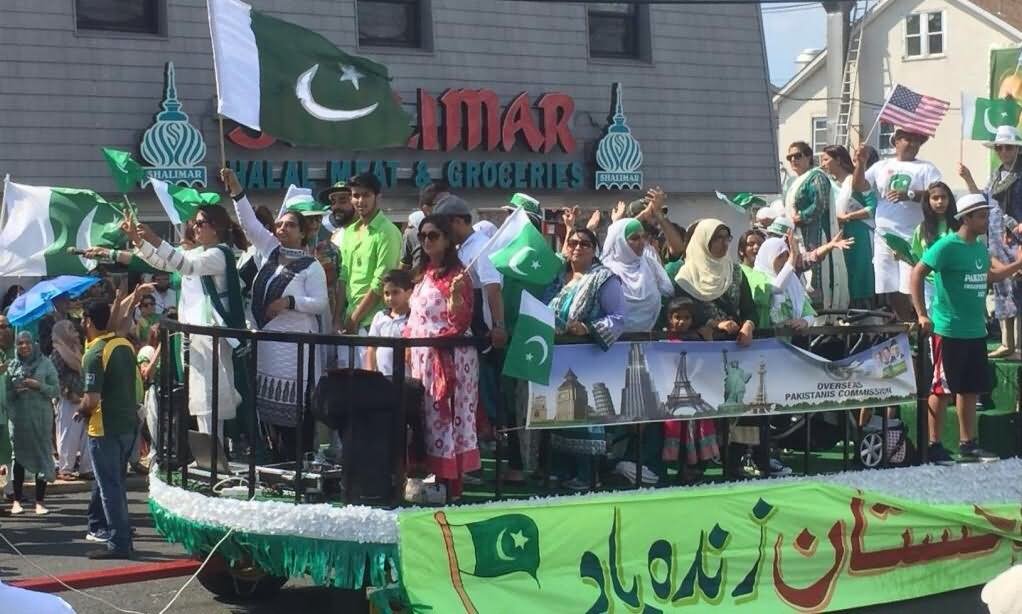 People Taking Part In Pakistan Independence Day Parade In America
