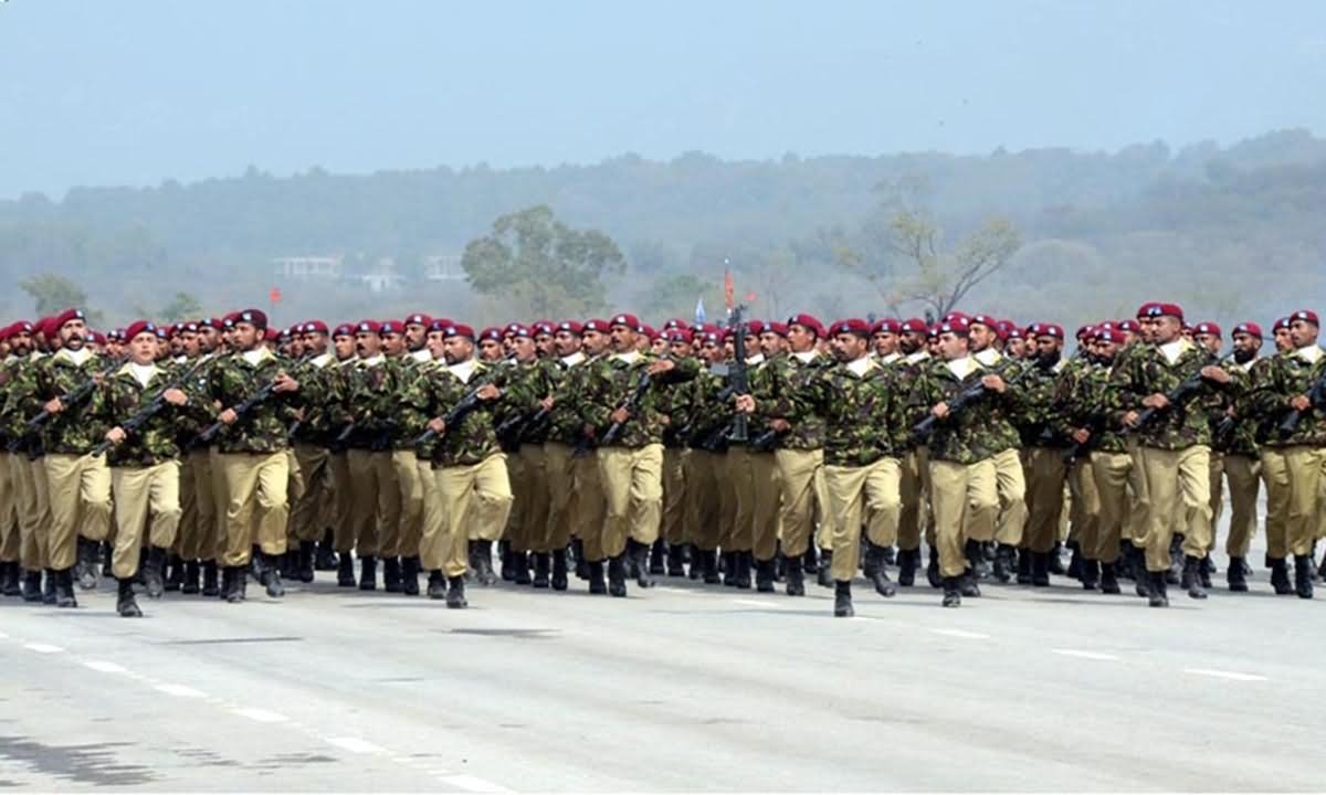 Personnel Of Army Of Pakistan Taking Part In Independence Day Parade
