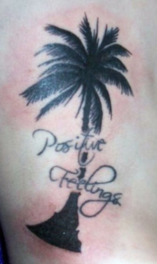 Positive Feelings Palm Tree Tattoo