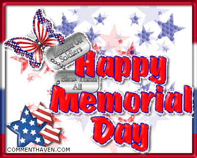 Remember Our Soldiers Happy Memorial Day Glitter