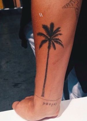 Right Forearm Palm Tree Tattoo