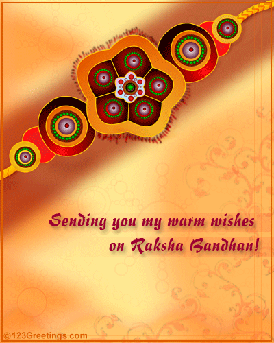 Sending You My Warm Wishes On Raksha Bandhan