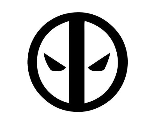 Simple Black Deadpool Symbol Tattoo Stencil