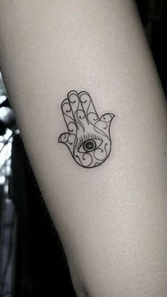 Simple Hamsa Tattoo Design For Half Sleeve