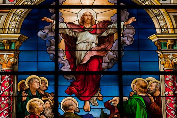 Stained Glass Window Of Jesus Christ Ascension Happy Ascension Day