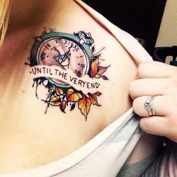 Until The Very End – Time Turner Tattoo On Left Front Shoulder