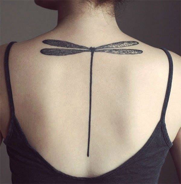 Upper Back Dragonfly Tattoo