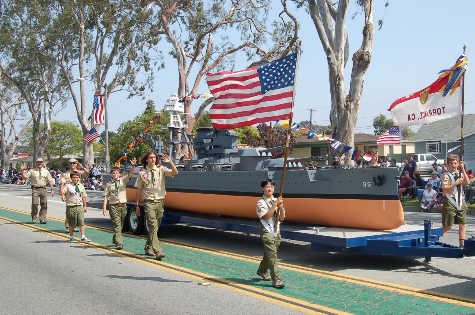 Us Navy Scout Troop During Armed Forces Day Parade