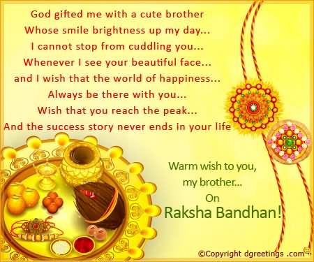 Warm Wish To You My Brother On Raksha Bandhan