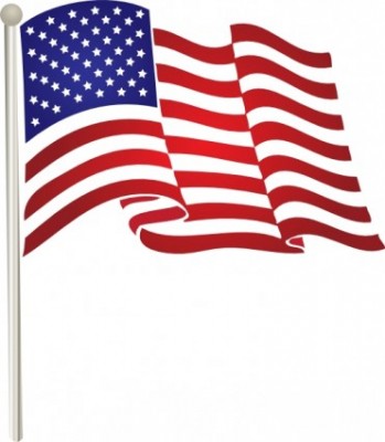 Waving American Flag Happy Flag Day Clipart