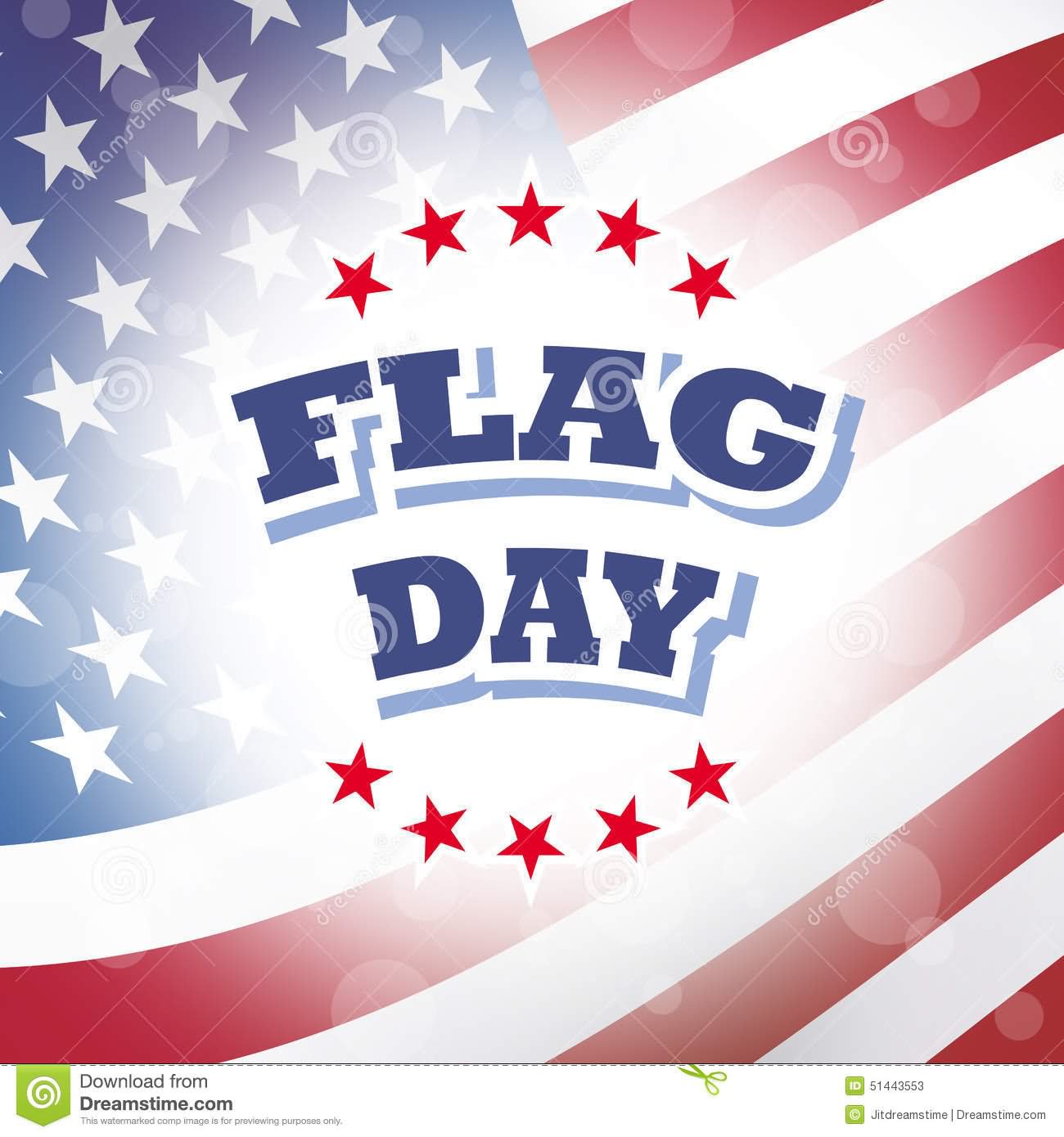 Wish You Happy Flag Day American Flag In Background Picture
