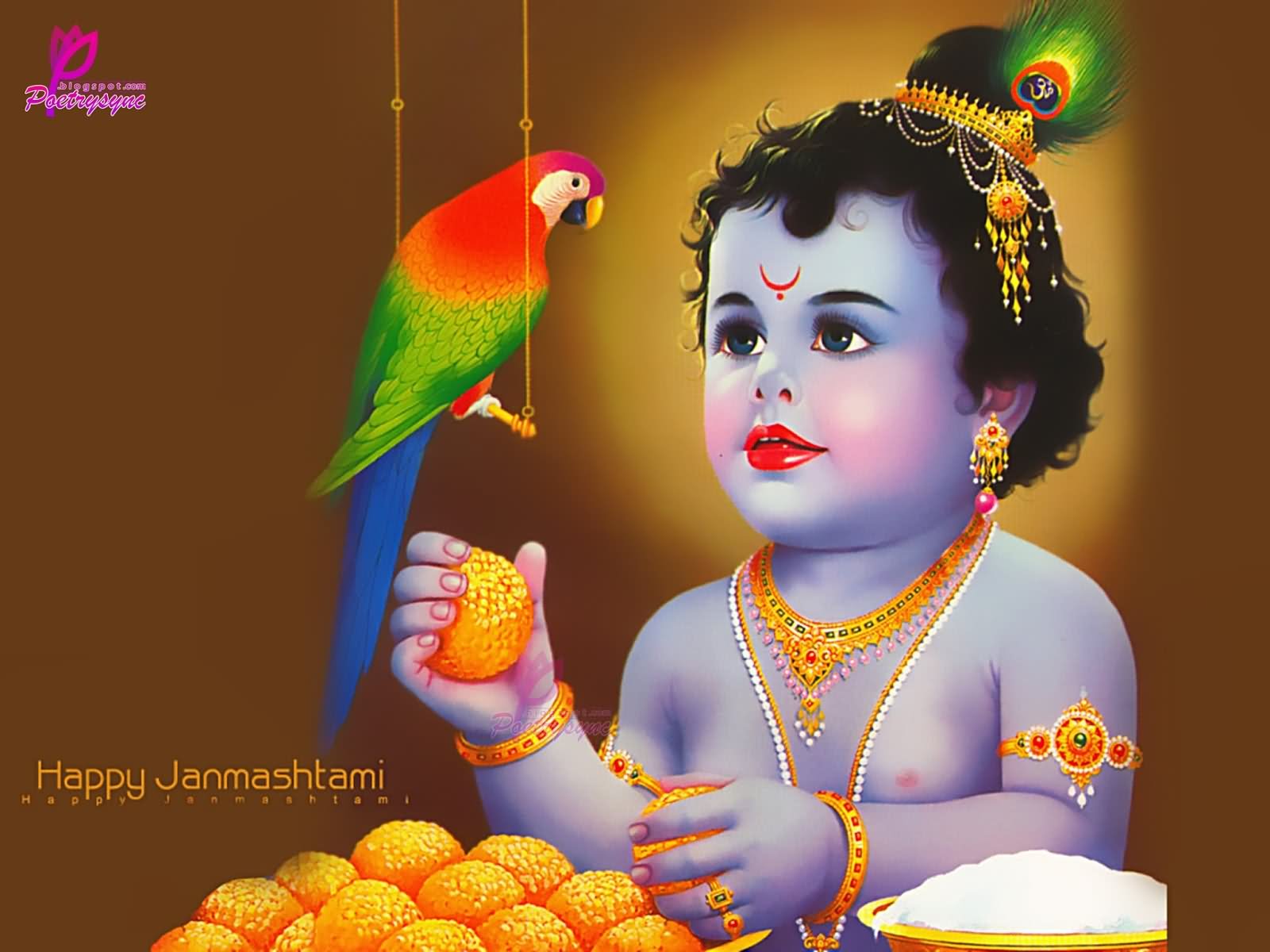 Wish You Happy Janmashtami Lord Bal Krishna Picture
