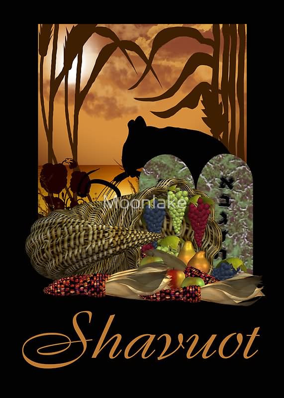 Wish You Happy Shavuot Greeting Card With Field Mouse