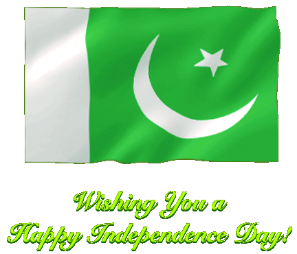 Wishing You A Happy Independence Day Pakistan Animated Waving Flag Picture
