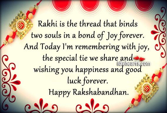 Wishing You Happiness And Good Luck Forever Happy Raksha Bandhan Brother