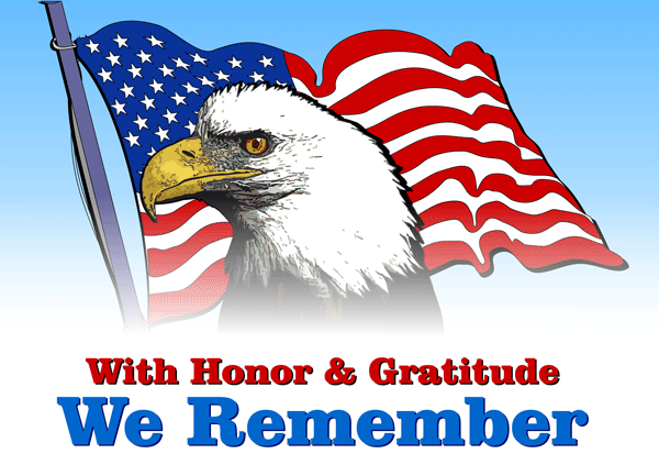 With Honor & Gratitude We Remember Memorial Day Eagle Face Clipart