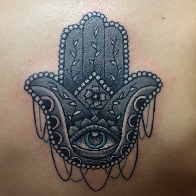 Wonderful Hamsa Tattoo Design By Cory Dax Cartwright