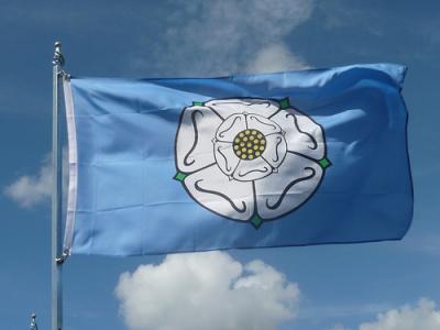 Yorkshire Flag Waving On Yorkshire Day
