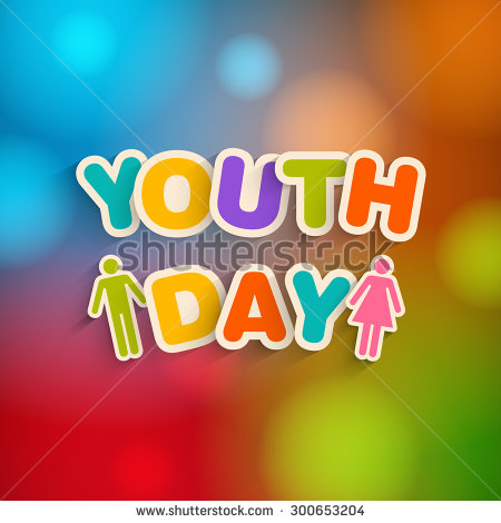 Youth Day Colorful Text Greeting Card