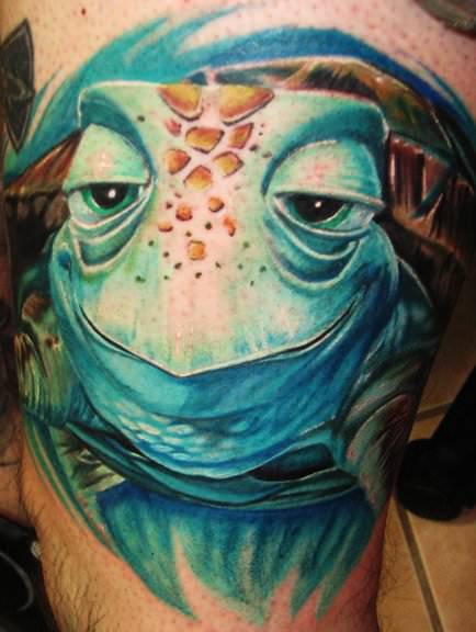 3D Turtle Tattoo On Shoulder