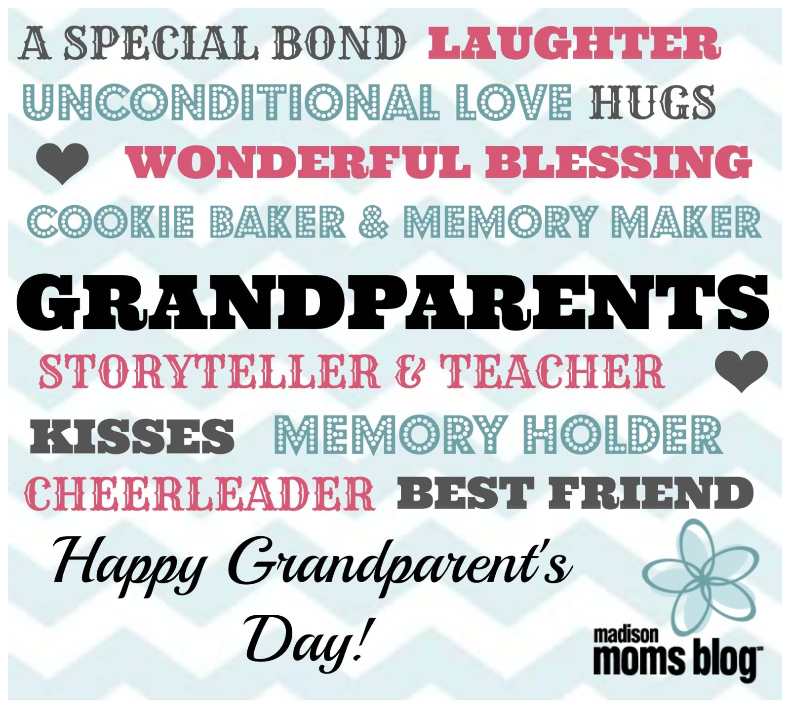 A Special Bond Laughter Unconditional Love Hugs Wonderful Blessings Happy Grandparents Day