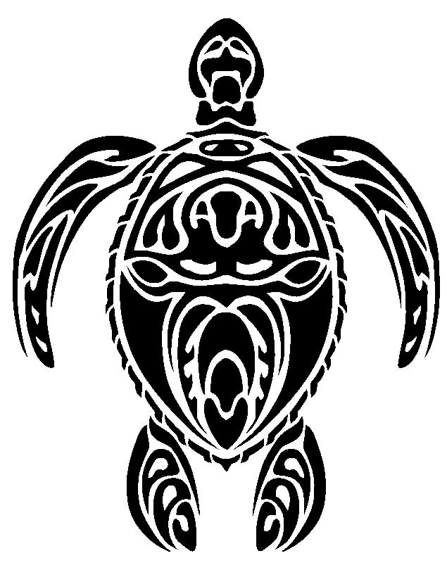 Amazing Black Tribal Turtle Tattoo Sample