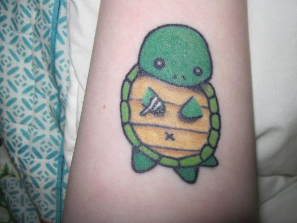 Animated Green Turtle Tattoo